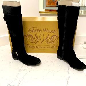 Nine west size 8.5 vintage America collection Valsookie black suede boots